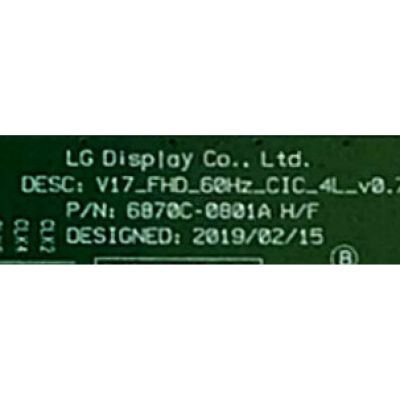 T-CON PARA TV JVC / W BOX ORIGINAL / NUMERO DE PARTE 6871L-9072A / 6870C-1801A / 9072A / PANEL K430WDF / GJT43DF-GX / DISPLAY LC430DUQ (SK)(A3) / MODELOS SI43FRF / 0E-43MON1080 - Imagen 2